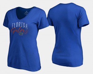 For Women's Graceful College T-Shirt V-Neck Royal Florida Gator