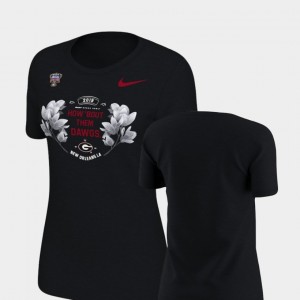 2019 Sugar Bowl Bound College T-Shirt For Women GA Bulldogs Verbiage Black