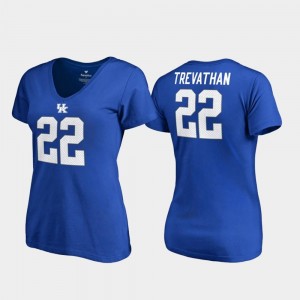 V-Neck Royal Kentucky Legends #22 Danny Trevathan College T-Shirt Womens