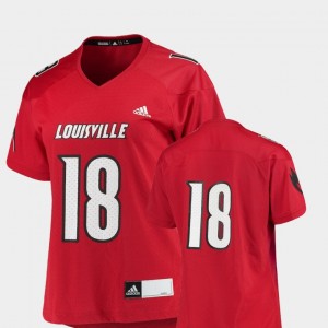 Red Cardinal Football #18 Ladies Replica College Jersey