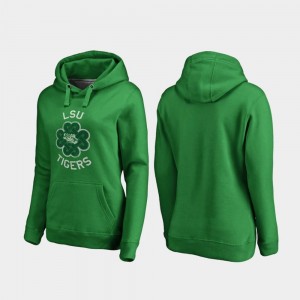 Womens St. Patrick's Day Luck Tradition College Hoodie LSU Kelly Green