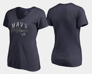 V-Neck Ladies Navy College T-Shirt Graceful United States Naval Academy