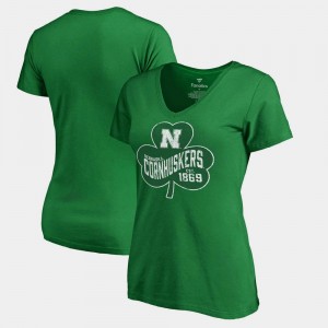 Womens University of Nebraska Paddy's Pride Fanatics Kelly Green College T-Shirt St. Patrick's Day