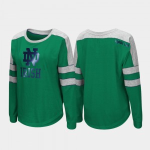 Long Sleeve College T-Shirt Irish Trey Dolman Ladies Green