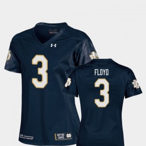 For Women's Navy Football Replica #3 Michael Floyd College Jersey University of Notre Dame