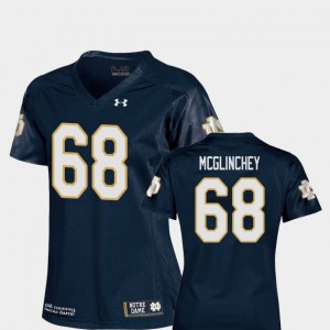 Mike McGlinchey College Jersey Navy #68 University of Notre Dame Replica For Women's Football