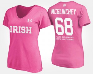 Women's With Message Pink Mike McGlinchey College T-Shirt ND #68