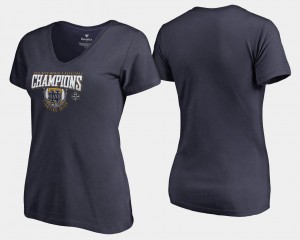 Women University of Notre Dame Basketball V-Neck 2018 National Champions Rebound Navy College T-Shirt Women's Basketball