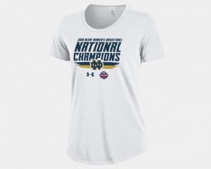 For Women's UND College T-Shirt Women's Basketball Basketball 2018 National Champions Locker Room Performance White