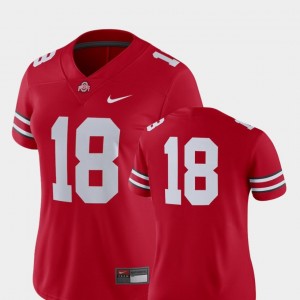 Ohio State Buckeye 2018 Game College Jersey Scarlet #18 Ladies Football