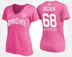 With Message Women Pink Buckeye Taylor Decker College T-Shirt #68