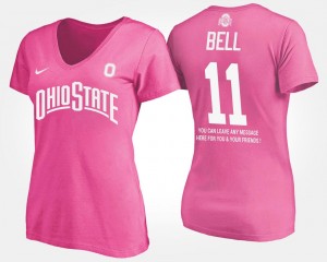 With Message Vonn Bell College T-Shirt #11 Womens OSU Pink