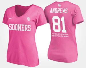With Message #81 Pink OU Mark Andrews College T-Shirt Women's