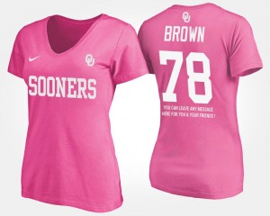 Orlando Brown College T-Shirt OU With Message Women Pink #78