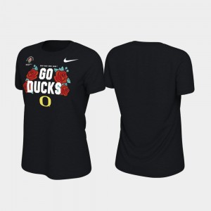 Oregon Duck Black Womens 2020 Rose Bowl Bound College T-Shirt