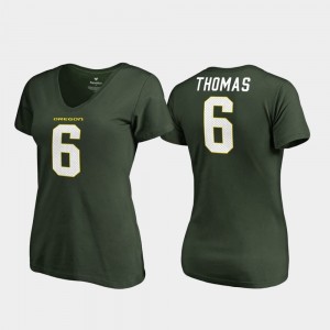 De'Anthony Thomas College T-Shirt For Women's V-Neck #6 Oregon Duck Green Legends