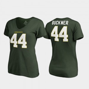 For Women Oregon Duck Legends #44 V-Neck DeForest Buckner College T-Shirt Green
