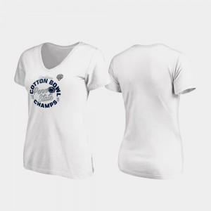 PSU College T-Shirt White Curl V-Neck For Women's 2019 Cotton Bowl Champions