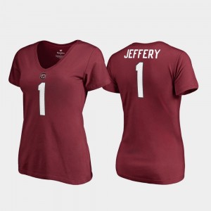 #1 V-Neck Legends South Carolina Gamecocks Women's Garnet Alshon Jeffery College T-Shirt