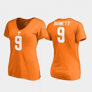 #9 Derek Barnett College T-Shirt Vols Tennessee Orange Legends For Women's V-Neck
