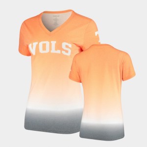 Ombre VOL Ladies V-Neck Tennessee Orange College T-Shirt