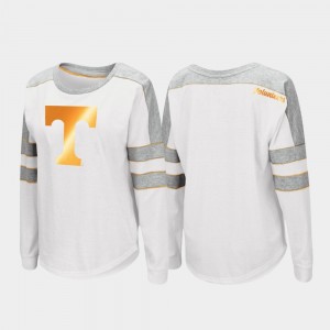 University Of Tennessee White For Women Trey Dolman Long Sleeve College T-Shirt