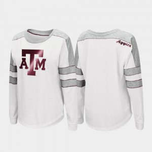 College T-Shirt Long Sleeve Trey Dolman White Women Texas A&M University