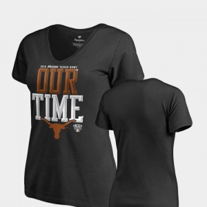 Black Counter V-Neck 2019 Sugar Bowl Bound College T-Shirt Texas Longhorns Women's