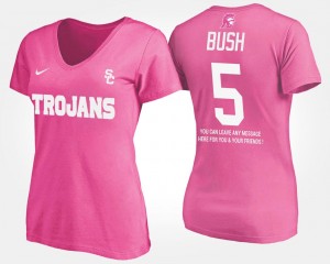Women's Reggie Bush College T-Shirt Trojans Pink #5 With Message