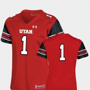 #1 Red University of Utah Finished Replica College Jersey Football For Women's