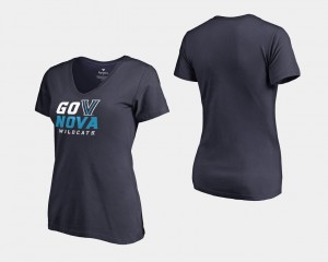 Women Navy 2018 Go Nova V-Neck College T-Shirt Villanova University Basketball National Champions