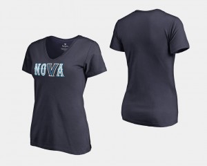 Navy 2018 Nova V-Neck College T-Shirt Women Basketball National Champions Villanova Wildcats