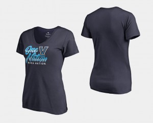 Nova 2018 One Nation V-Neck College T-Shirt Navy Women's Basketball National Champions