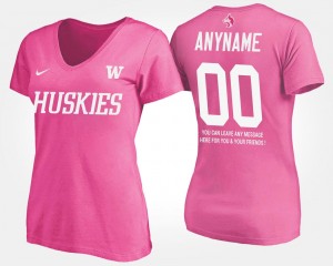 With Message #00 Pink For Women's University of Washington College Customized T-Shirt