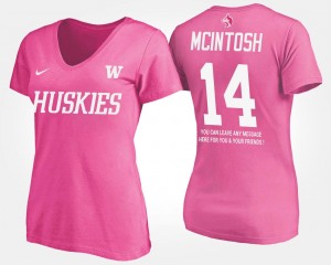 Womens UW Pink With Message JoJo McIntosh College T-Shirt #14