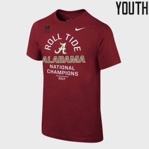 Bowl Game Football Playoff 2017 National Champions Celebration Alabama Roll Tide College T-Shirt Youth(Kids) Crimson