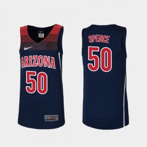 #50 Alec Spence College Jersey Replica Youth Basketball Navy Wildcats