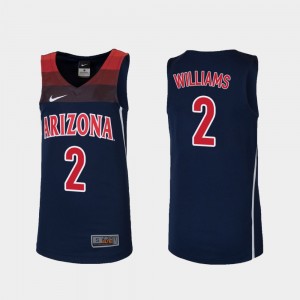Youth Navy #2 University of Arizona Replica Brandon Williams College Jersey Basketball