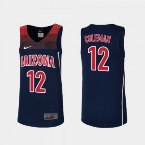 UofA #12 Navy Youth(Kids) Replica Basketball Justin Coleman College Jersey