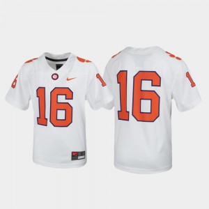 Untouchable #16 For Kids College Jersey Clemson White Football