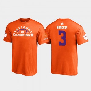 Youth(Kids) Orange 2018 National Champions Amari Rodgers College T-Shirt Pylon #3 Clemson