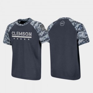 Raglan Digital Camo Charcoal Youth OHT Military Appreciation Clemson Tigers College T-Shirt