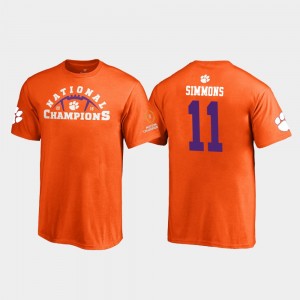 Clemson National Championship 2018 National Champions Isaiah Simmons College T-Shirt Youth Pylon #11 Orange