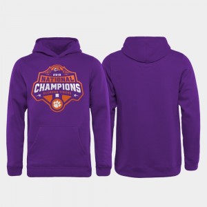 Purple 2018 National Champions Football Playoff Gridiron Youth Clemson College Hoodie