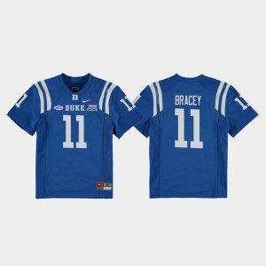 2018 Independence Bowl Duke Football Game Royal #11 Youth Scott Bracey College Jersey