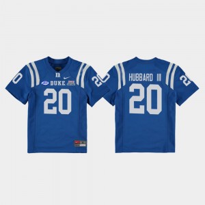 Blue Devils 2018 Independence Bowl Football Game #20 Royal Marvin Hubbard III College Jersey Kids
