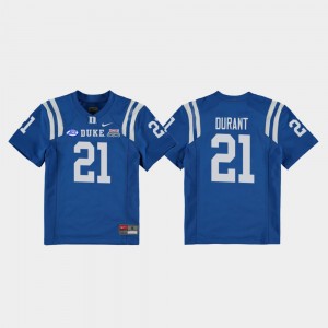 Football Game 2018 Independence Bowl Royal Youth(Kids) Mataeo Durant College Jersey #21 Duke Blue Devils