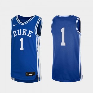 Replica Basketball Youth #1 College Jersey Royal Blue Devils