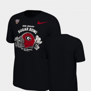 Black Youth(Kids) Illustrated Helmet College T-Shirt 2019 Sugar Bowl Bound UGA Bulldogs