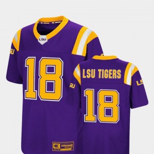 Foos-Ball Football #18 Youth(Kids) College Jersey LSU Tigers Purple Colosseum